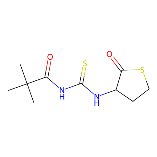2,2-dimethyl-N-[(2-oxothiolan-3-yl)carbamothioyl]propanamide structure