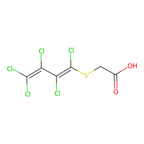 ((1,2,3,4,4-Pentachloro-1,3-butadienyl)thio)acetic acid structure