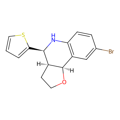 (3aS,4S,9bS)-8-bromo-4-thiophen-2-yl-2,3,3a,4,5,9b-hexahydrofuro[3,2-c]quinoline structure