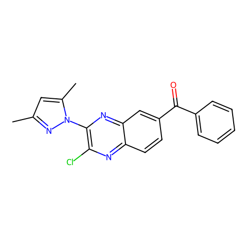 [2-Chloro-3-(3,5-dimethyl-1H-pyrazol-1-yl)-6-quinoxalinyl]phenylmethanone structure