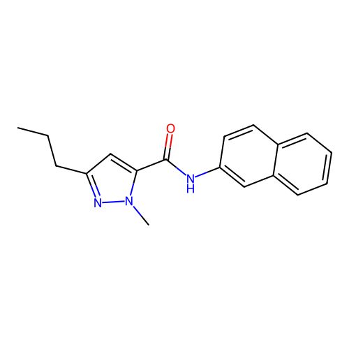 2-methyl-N-naphthalen-2-yl-5-propylpyrazole-3-carboxamide structure