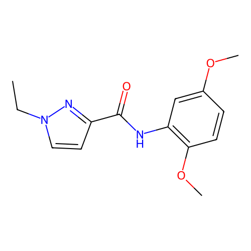 N-(2,5-dimethoxyphenyl)-1-ethylpyrazole-3-carboxamide structure