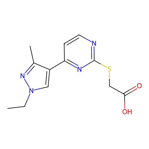 [4-(1-Ethyl-3-methyl-1H-pyrazol-4-yl)-pyrimidin-2-ylsulfanyl]-acetic acid structure