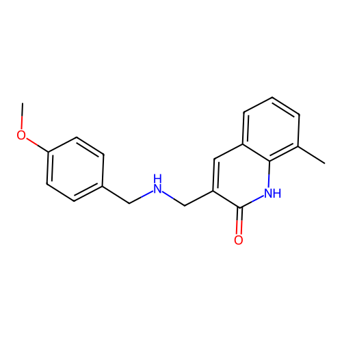 3-[(4-Methoxy-benzylamino)-methyl]-8-methyl-1H-quinolin-2-one structure