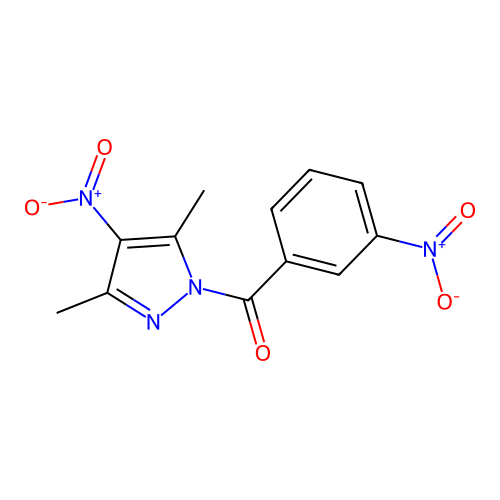 4-nitro-1-{3-nitrobenzoyl}-3,5-dimethyl-1H-pyrazole structure