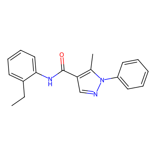 N-(2-ethylphenyl)-5-methyl-1-phenyl-1H-pyrazole-4-carboxamide structure