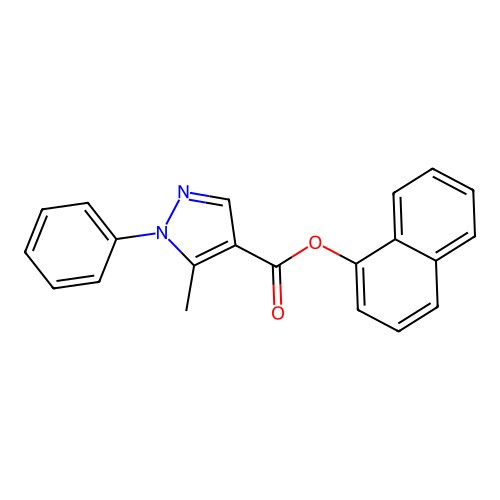 1-naphthyl 5-methyl-1-phenyl-1H-pyrazole-4-carboxylate structure