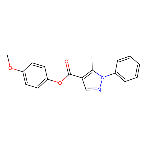 5-Methyl-1-phenyl-4-pyrazolecarboxylic acid (4-methoxyphenyl) ester structure