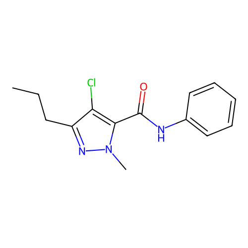 4-chloro-1-methyl-N-phenyl-3-propyl-1H-pyrazole-5-carboxamide structure