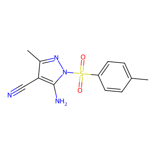 5-Amino-3-methyl-1-(4-methylphenyl)sulfonylpyrazole-4-carbonitrile structure