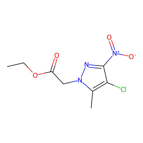 Ethyl 2-(4-chloro-5-methyl-3-nitro-1H-pyrazol-1-yl)acetate structure