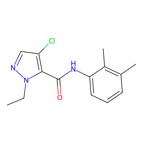 4-chloro-N-(2,3-dimethylphenyl)-2-ethylpyrazole-3-carboxamide structure