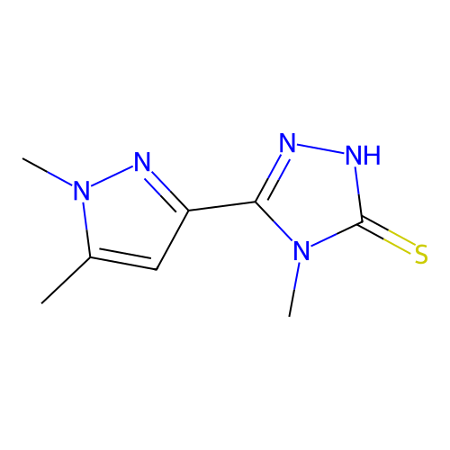 5-(1,5-dimethyl-1H-pyrazol-3-yl)-4-methyl-4H-1,2,4-triazole-3-thiol structure