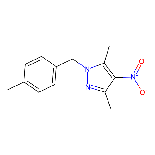 3,5-Dimethyl-1-[(4-methylphenyl)methyl]-4-nitropyrazole structure