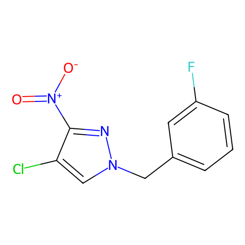 4-chloro-1-(3-fluorobenzyl)-3-nitro-1H-pyrazole structure