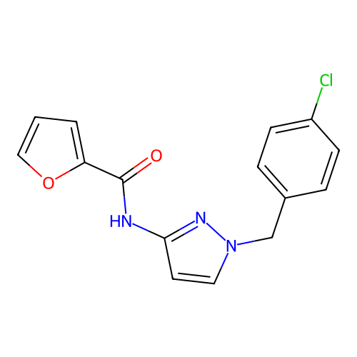 N-[1-(4-chlorobenzyl)-1H-pyrazol-3-yl]furan-2-carboxamide structure