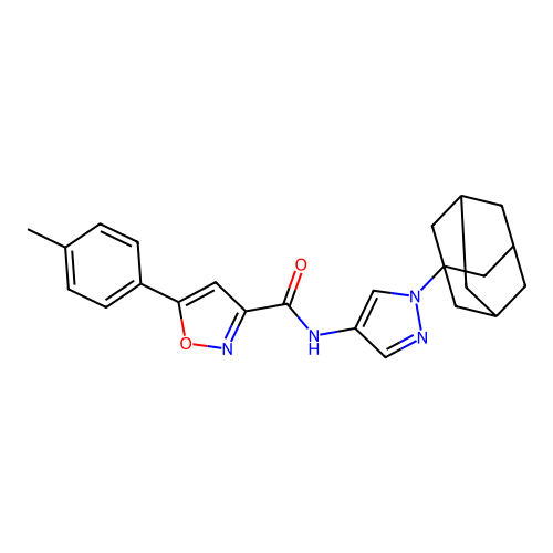 N-[1-(1-adamantyl)-1H-pyrazol-4-yl]-5-(4-methylphenyl)-3-isoxazolecarboxamide structure