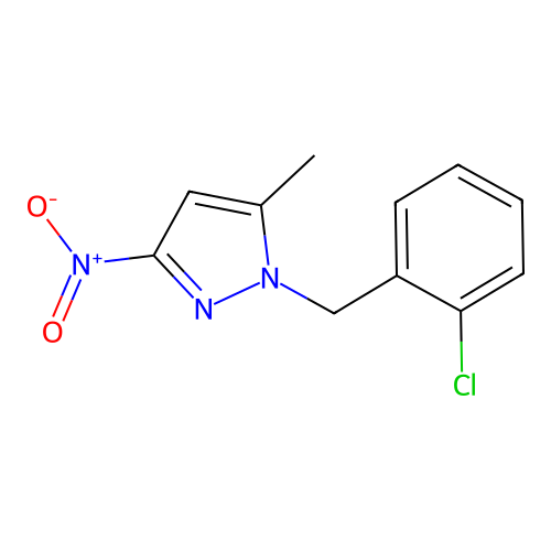 1-[(2-Chlorophenyl)methyl]-5-methyl-3-nitropyrazole structure