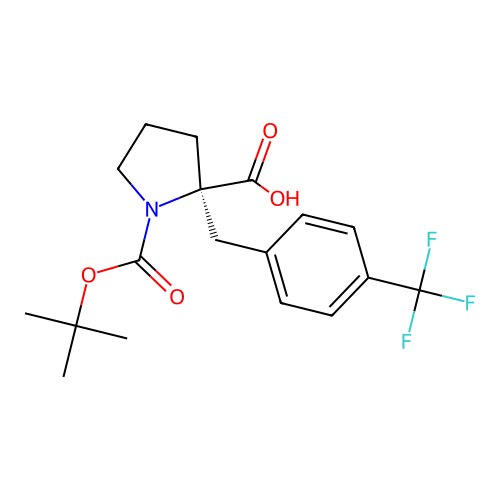 (R)-1-(tert-Butoxycarbonyl)-2-(4-(trifluoromethyl)benzyl)pyrrolidine-2-carboxylic acid structure