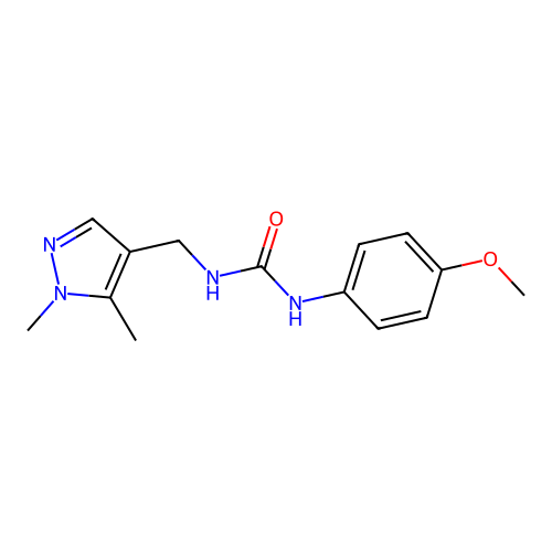 1-[(1,5-Dimethylpyrazol-4-yl)methyl]-3-(4-methoxyphenyl)urea structure