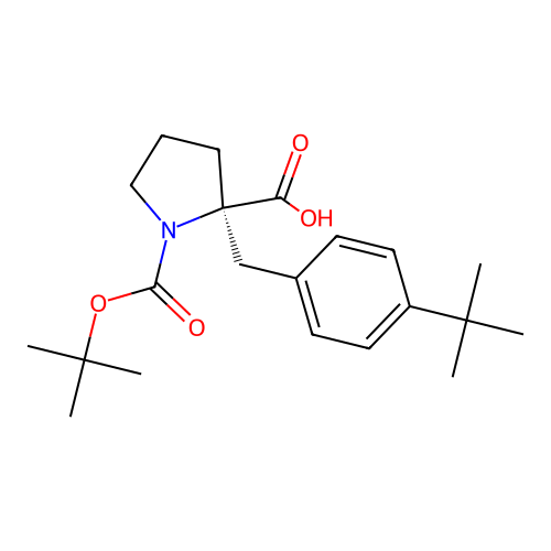 Boc-(R)-alpha-(4-tert-butylbenzyl)-Pro-OH structure