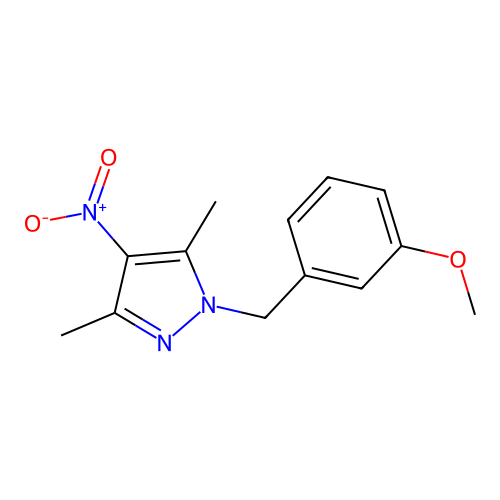 1-(3-methoxybenzyl)-3,5-dimethyl-4-nitro-1H-pyrazole structure