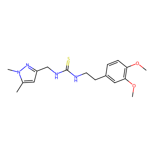 1-[2-(3,4-Dimethoxyphenyl)ethyl]-3-[(1,5-dimethylpyrazol-3-yl)methyl]thiourea structure