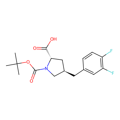 (2S,4R)-1-(tert-Butoxycarbonyl)-4-(3,4-difluorobenzyl)pyrrolidine-2-carboxylic acid structure