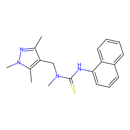 1-Methyl-3-naphthalen-1-yl-1-[(1,3,5-trimethylpyrazol-4-yl)methyl]thiourea structure