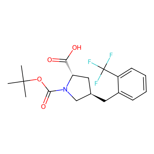 (2S,4R)-1-(tert-Butoxycarbonyl)-4-(2-(trifluoromethyl)benzyl)pyrrolidine-2-carboxylic acid structure