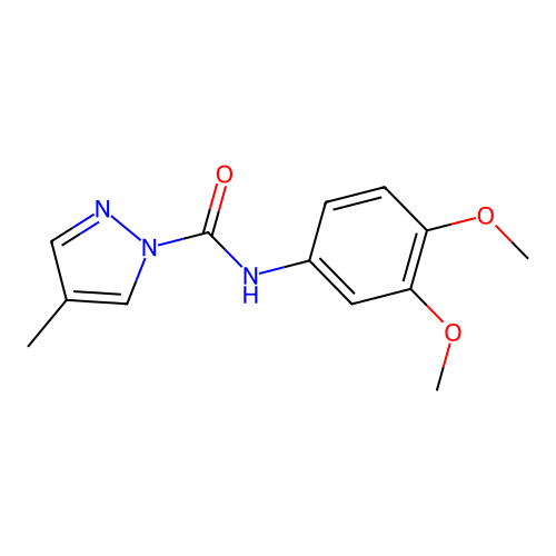 N-(3,4-dimethoxyphenyl)-4-methylpyrazole-1-carboxamide structure