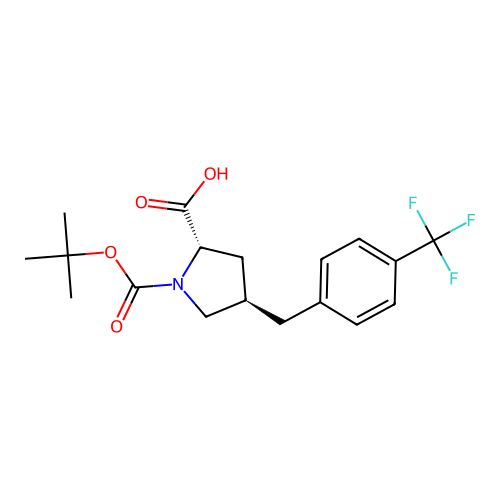 (2S,4R)-1-(tert-Butoxycarbonyl)-4-(4-(trifluoromethyl)benzyl)pyrrolidine-2-carboxylic acid structure
