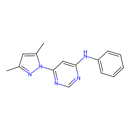 6-(3,5-dimethylpyrazol-1-yl)-N-phenylpyrimidin-4-amine structure