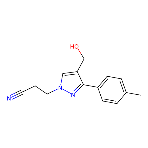 3-[4-(Hydroxymethyl)-3-(4-methylphenyl)pyrazol-1-yl]propanenitrile structure