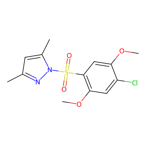 1-(4-Chloro-2,5-dimethoxy-benzenesulfonyl)-3,5-dimethyl-1H-pyrazole structure