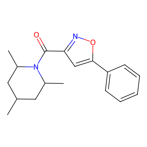 2,4,6-Trimethyl-1-[(5-phenyl-3-isoxazolyl)carbonyl]piperidine structure