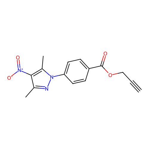 2-propynyl 4-{4-nitro-3,5-dimethyl-1H-pyrazol-1-yl}benzoate structure