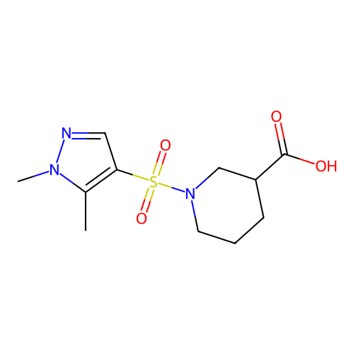 1-(1,5-Dimethyl-1H-pyrazole-4-sulfonyl)-piperidine-3-carboxylic acid structure