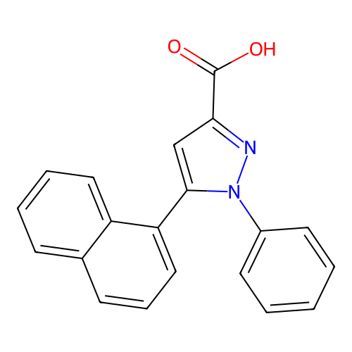 5-Naphthalen-1-yl-1-phenyl-1H-pyrazole-3-carboxylic acid structure