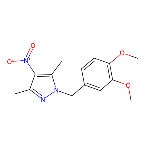 1-(3,4-dimethoxybenzyl)-3,5-dimethyl-4-nitro-1H-pyrazole structure