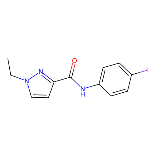 1-ethyl-N-(4-iodophenyl)pyrazole-3-carboxamide structure