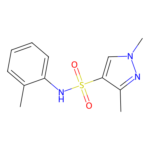 1,3-dimethyl-N-(2-methylphenyl)pyrazole-4-sulfonamide structure