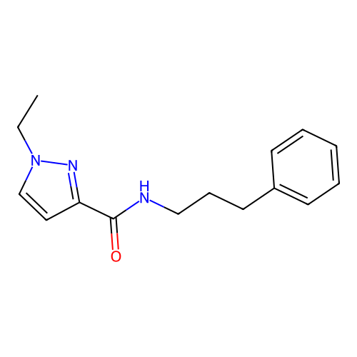 1-ethyl-N-(3-phenylpropyl)pyrazole-3-carboxamide structure