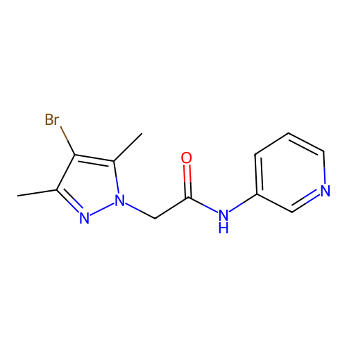 2-(4-bromo-3,5-dimethyl-1H-pyrazol-1-yl)-N-(3-pyridinyl)acetamide structure
