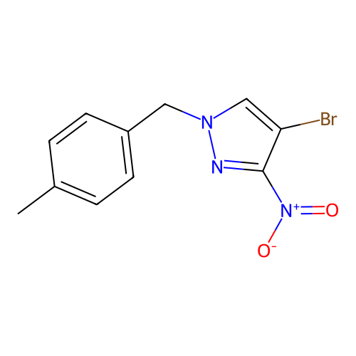 4-bromo-1-(4-methylbenzyl)-3-nitro-1H-pyrazole structure