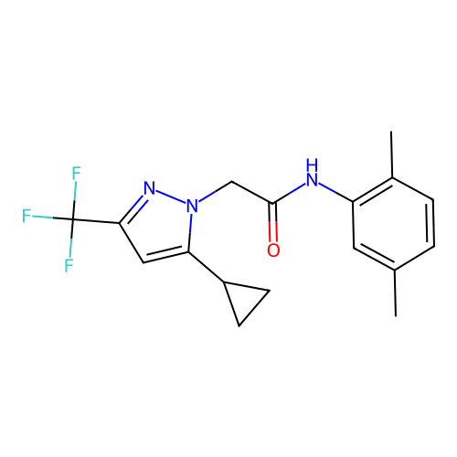 5-Cyclopropyl-N-(2,5-dimethylphenyl)-3-(trifluoromethyl)-1H-pyrazole-1-acetamide structure