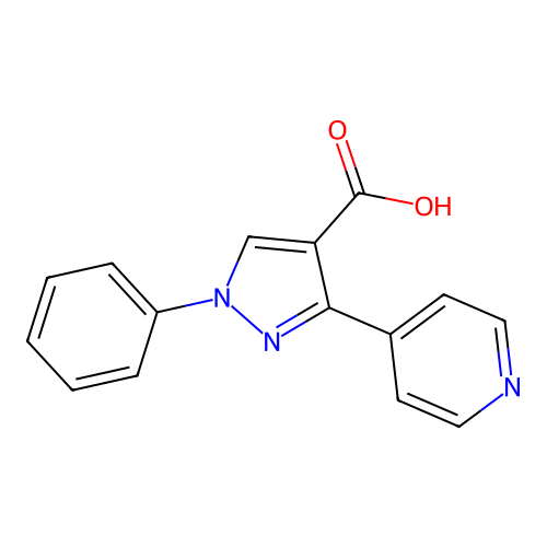 1-phenyl-3-(pyridin-4-yl)-1H-pyrazole-4-carboxylic acid structure