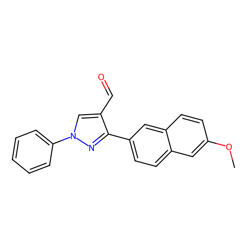 3-(6-methoxynaphthalen-2-yl)-1-phenyl-1H-pyrazole-4-carbaldehyde structure