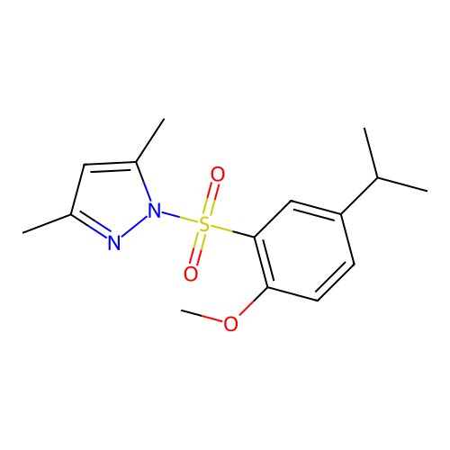 1-(2-Methoxy-5-propan-2-ylphenyl)sulfonyl-3,5-dimethylpyrazole structure