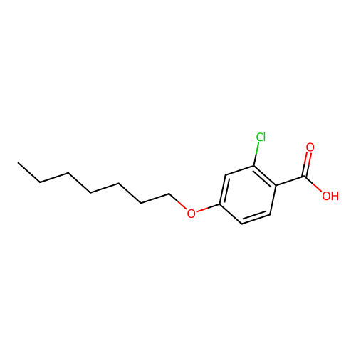 4-Heptyloxy-2-chlorobenzoic acid structure